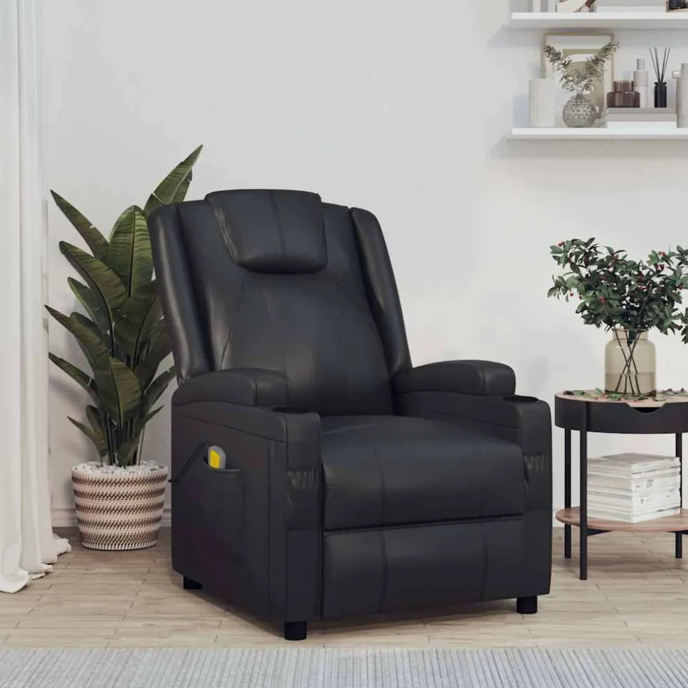 vidaXL Massagestoel kunstleer zwart