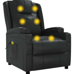 vidaXL Massagestoel kunstleer zwart