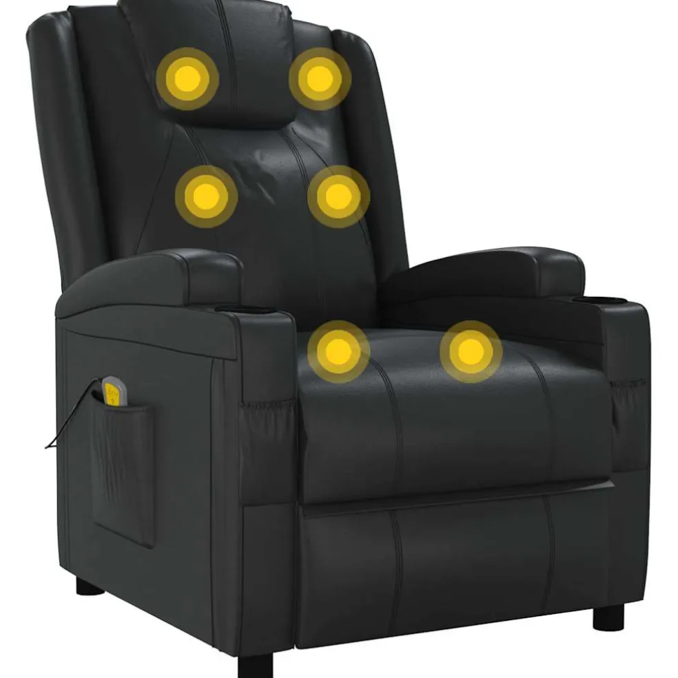 vidaXL Massagestoel kunstleer zwart