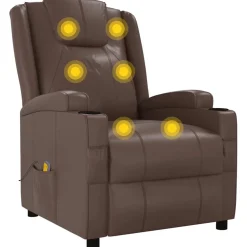 vidaXL Massagestoel kunstleer bruin