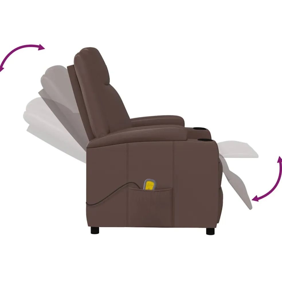 vidaXL Massagestoel kunstleer bruin