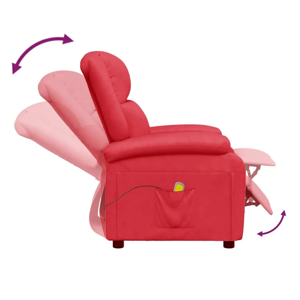 vidaXL Massagestoel kunstleer rood