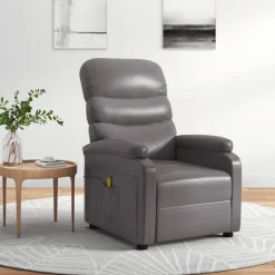 vidaXL Massagestoel kunstleer grijs