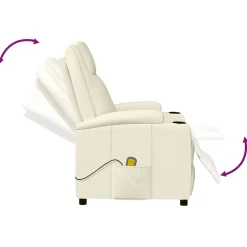 vidaXL Massagestoel kunstleer crèmewit