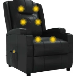 vidaXL Massagestoel kunstleer zwart
