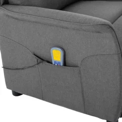 vidaXL Massagestoel Lichtgrijs 93.5 x 67.5 x 101.5 cm Stof