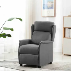 vidaXL Massagestoel Lichtgrijs 93.5 x 67.5 x 101.5 cm Stof
