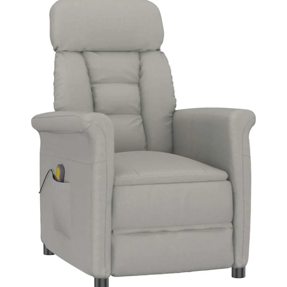 vidaXL Massagestoel Lichtgrijs 96.5 x 70.5 x 95 cm Microvezel