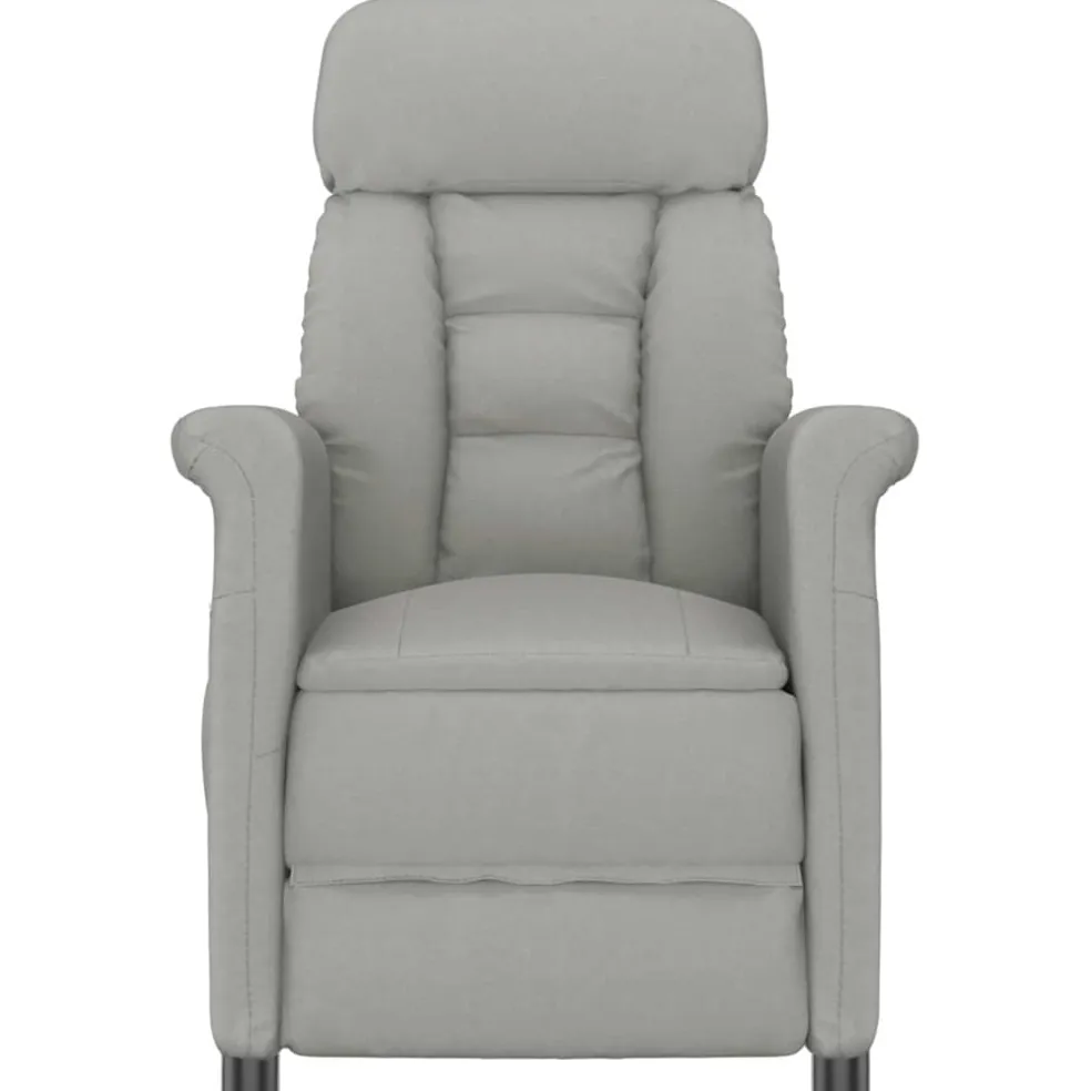 vidaXL Massagestoel Lichtgrijs 96.5 x 70.5 x 95 cm Microvezel