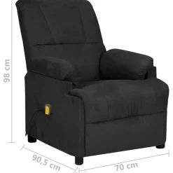 vidaXL Massagestoel microvezelstof zwart