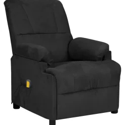 vidaXL Massagestoel microvezelstof zwart
