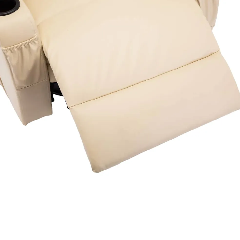 vidaXL Massagestoel schommelend kunstleer crèmekleurig