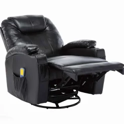 vidaXL Massagestoel schommelend kunstleer zwart