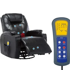 vidaXL Massagestoel schommelend kunstleer zwart