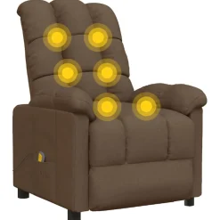 vidaXL Massagestoel stof bruin