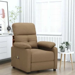 vidaXL Massagestoel stof bruin