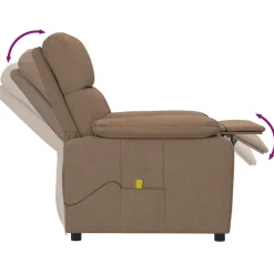 vidaXL Massagestoel stof bruin