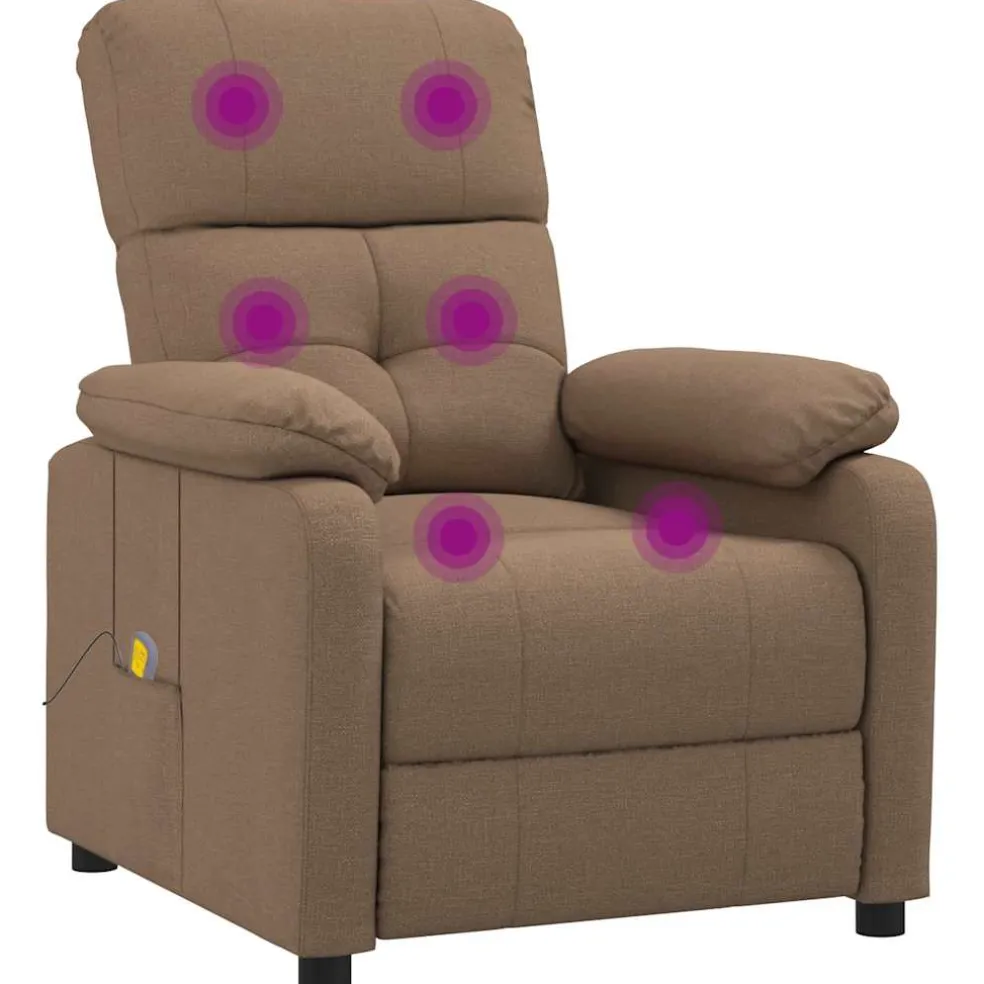 vidaXL Massagestoel stof bruin