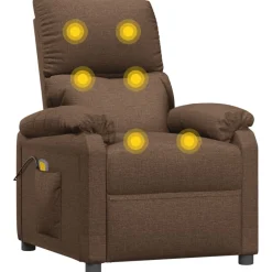 vidaXL Massagestoel stof bruin