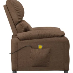 vidaXL Massagestoel stof bruin