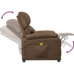vidaXL Massagestoel stof bruin