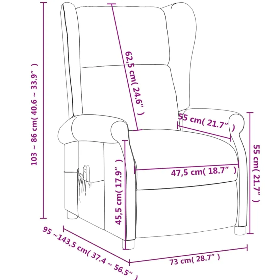 vidaXL Massagestoel stof bruin