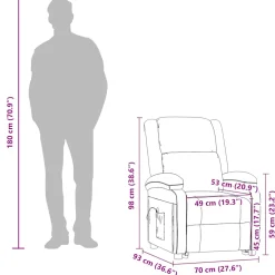 vidaXL Massagestoel stof bruin
