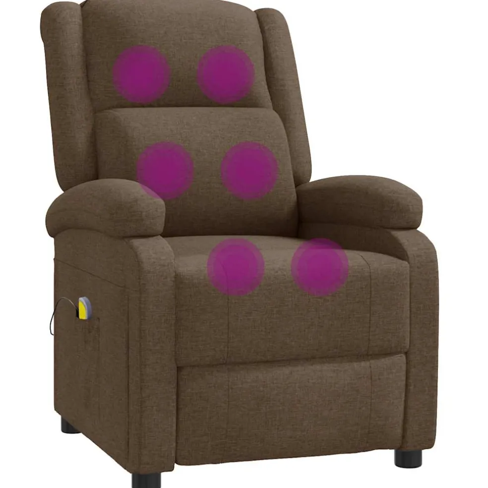 vidaXL Massagestoel stof bruin