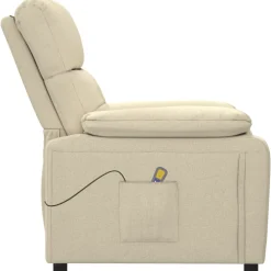vidaXL Massagestoel stof crèmekleurig