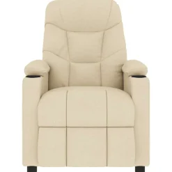 vidaXL Massagestoel stof crèmekleurig