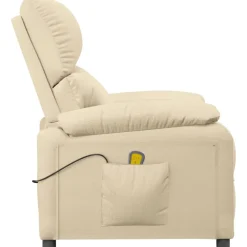 vidaXL Massagestoel stof crèmekleurig