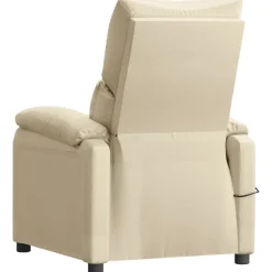 vidaXL Massagestoel stof crèmekleurig