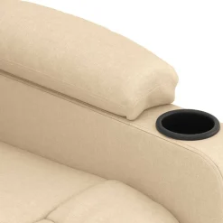 vidaXL Massagestoel stof crèmekleurig