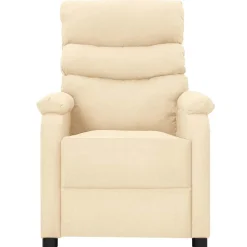 vidaXL Massagestoel stof crèmekleurig