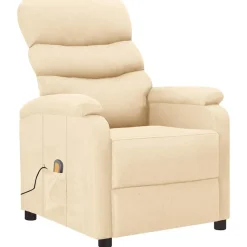 vidaXL Massagestoel stof crèmekleurig