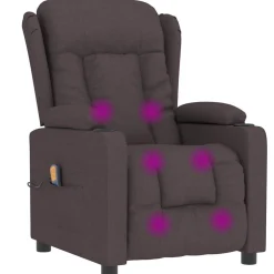 vidaXL Massagestoel stof donkerbruin