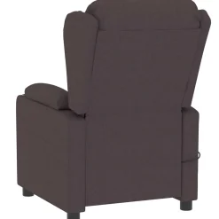 vidaXL Massagestoel stof donkerbruin