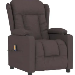 vidaXL Massagestoel stof donkerbruin