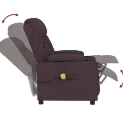 vidaXL Massagestoel stof donkerbruin