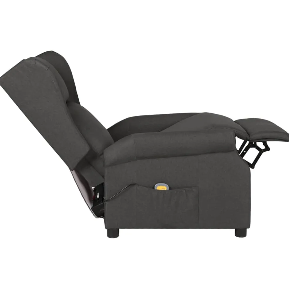 vidaXL Massagestoel stof donkergrijs