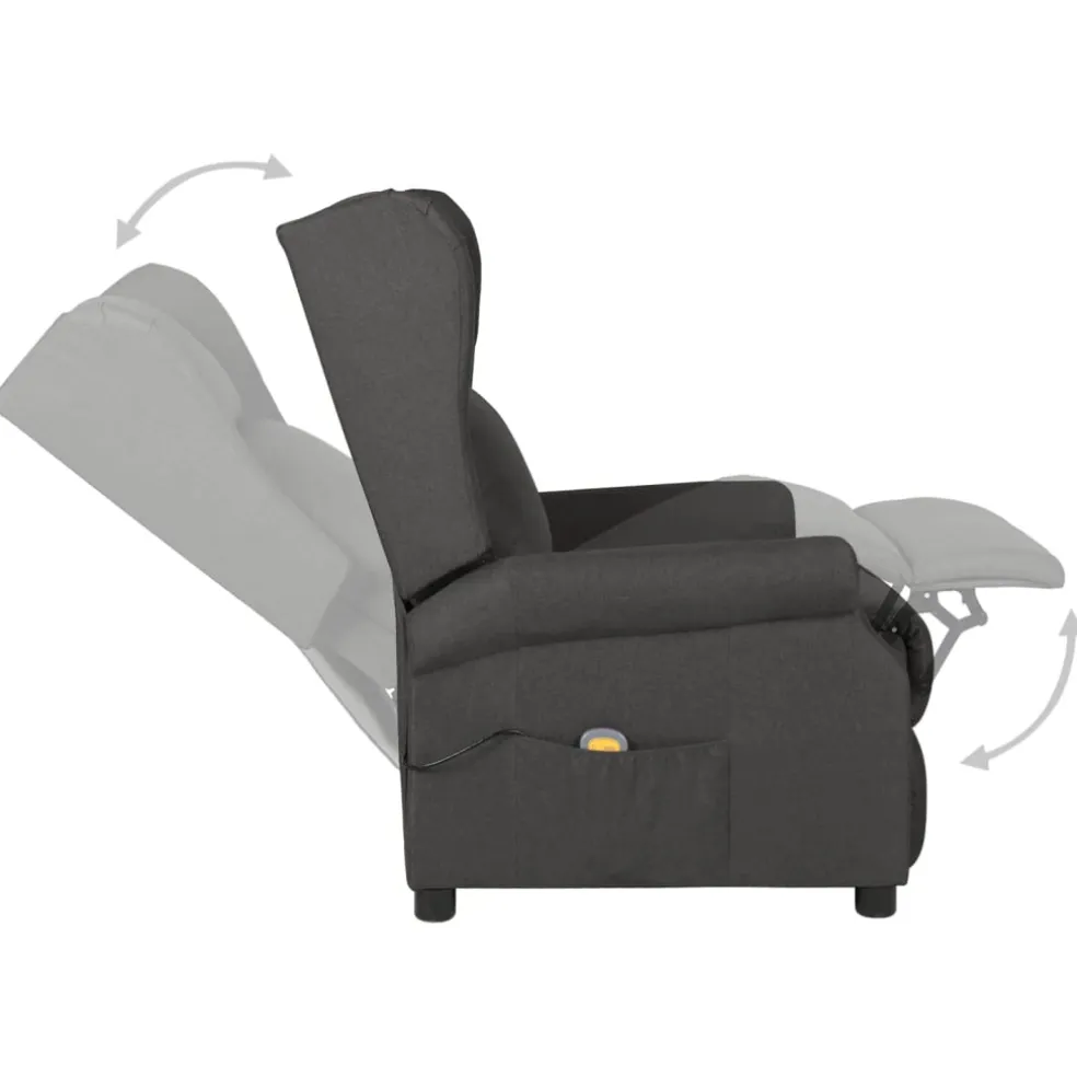 vidaXL Massagestoel stof donkergrijs