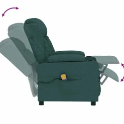 vidaXL Massagestoel stof donkergroen