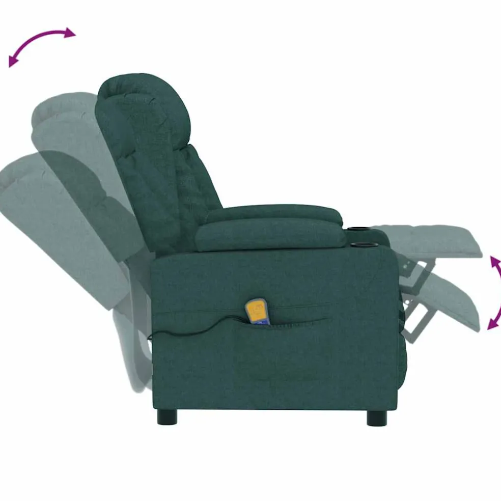 vidaXL Massagestoel stof donkergroen