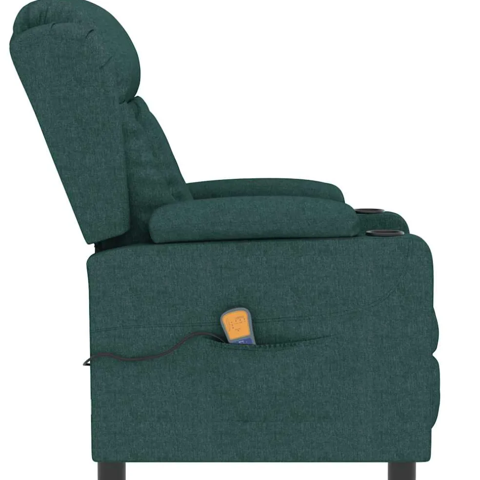 vidaXL Massagestoel stof donkergroen