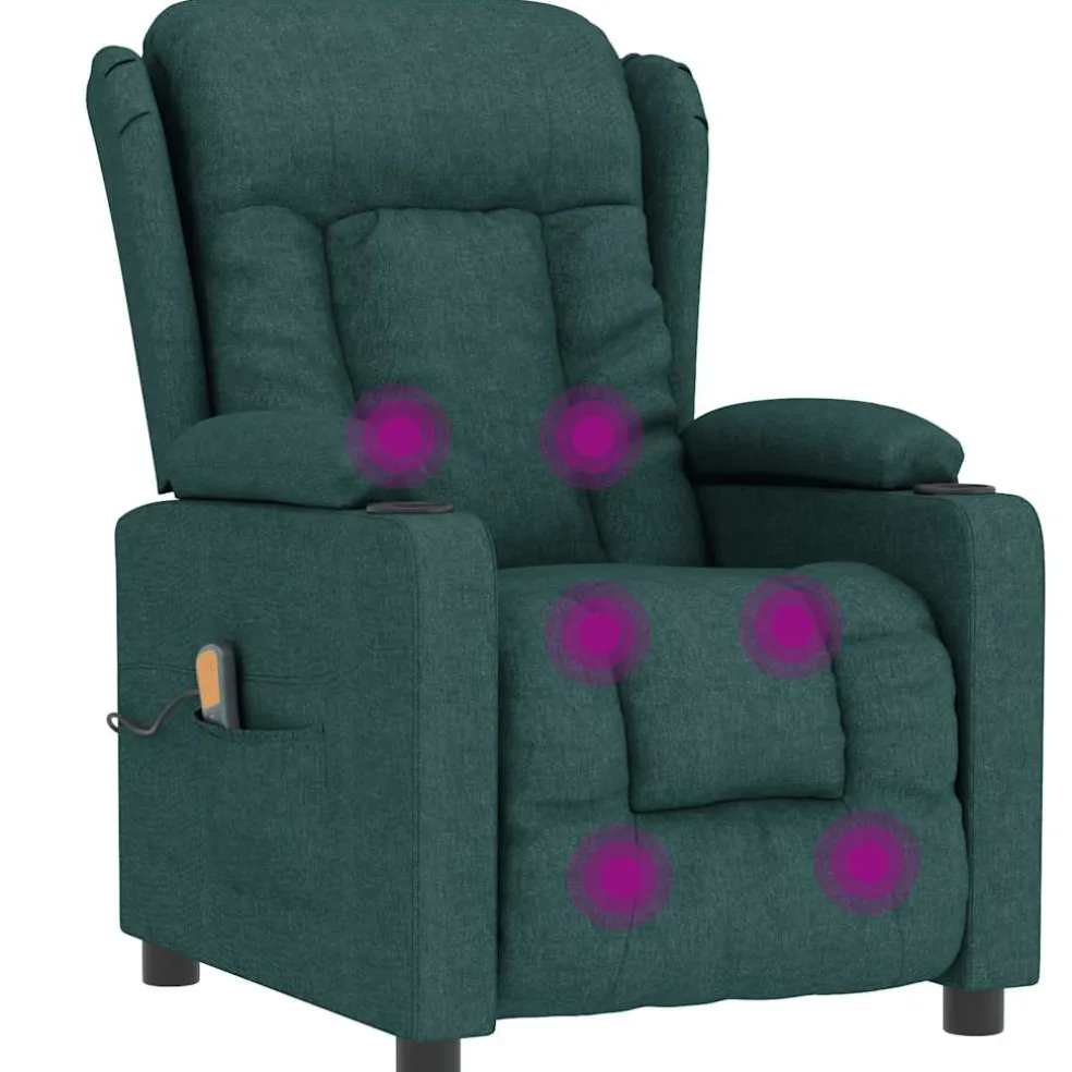 vidaXL Massagestoel stof donkergroen