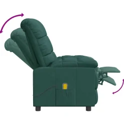 vidaXL Massagestoel stof donkergroen
