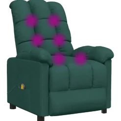vidaXL Massagestoel stof donkergroen