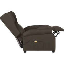 vidaXL Massagestoel stof donkerbruin