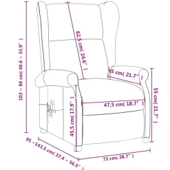 vidaXL Massagestoel stof donkerbruin