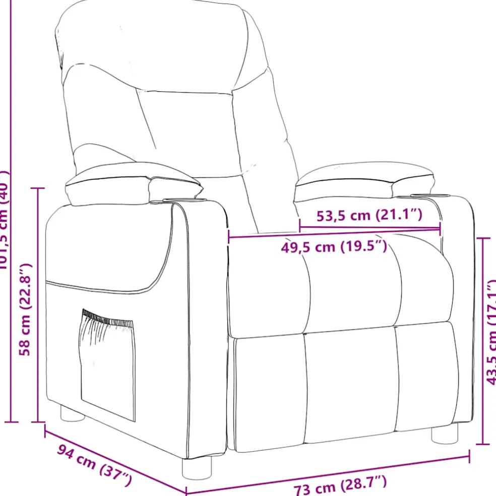 vidaXL Massagestoel stof donkergrijs